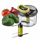 Tefal K1320404 Hachoir manuel 5 Secondes Découper et Mixer Légumes Viandes Noix Oignons Grâce à ses Lames en Acier Inoxydable pour une Cuisine Rapide et Facile, Noir et Vert, 900 ml