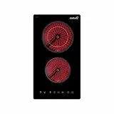 CATA - TD 3002 BK - Plaque vitrocéramique - Noire - 2 zones de cuisson Haute Lumière - 9 niveaux de puissance réglables - Commande tactile avec avertisseur sonore - Puissance 3 kW - Largeur 30 cm