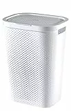 Curver | Coffre à Linge 60L Infinity, Blanc, 43,7 x 35,1 x 60,2 cm, Plastique recyclé