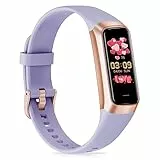 Tracker d'activité avec fréquence cardiaque 24h/24, 7j/7, pression artérielle, suivi du sommeil, calories, moniteur d'activité avec écran couleur AMOLED de 2,8 cm, étanche pour iPhone Android, femme