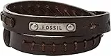 Fossil Bracelet Pour Homme Vintage Casual, Double Wrap Longueur Totale : 480mm Bracelet En Cuir Marron, JF87354040