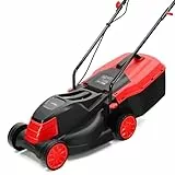 Lehmann Tondeuse à Gazon Électrique, 1200 W, Largeur de Coupe 32 cm, Bac de Ramassage 25 L, Réglage Hauteur de Coupe 3 Positions 25 à 65 mm, Jusqu’à 500 m², 3450 TR/Min