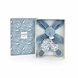 Doudou et Compagnie - Lapin Doudou - Peluche Doudou Lapin - Bleu - 18 cm - pour Enfants Filles et Garçons dès la Naissance - Boîte Cadeau Incluse pour Offrir - Garantie Doudou Perdu - DC4154