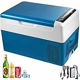 VEVOR Glacière Portable Électrique 12/24V Réfrigérateur Portable Automobile, Mini Frigo de Voiture Électrique avec Batterie de Voiture à 3 Niveaux Double Mode avec Panneau de Commande LCD