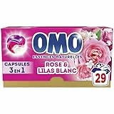 Lessive capsule 3 en 1 rose et lilas blanc,29 capsules