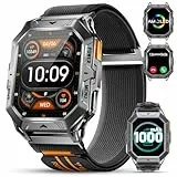 DREMAC TX1 Montre Connectée Homme-2.13'' AMOLED Grand Écran/1000mAh Batterie,5ATM Étanche Montre de Fitness avec 70+ Modes Sport,Moniteur Sommeil/Fréquence Cardiaque,Podomètre pour Android iOS