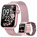 RUXINGX Montre Connectée Femme avec Appel, 1.83” Smartwatch avec 3 Bracelets, Fonction Féminine Sommeil Fréquence Cardiaque SpO2 20+ Modes Sportifs Podometre IP68 Calories Android iOS Rose Clair