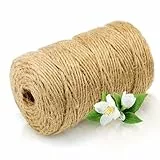 Abio Cordon de jute de 2 à 3 mm,Résistant à la déchirure,100 % naturel,Cordon décoratif,En fibre naturelle,Décoration,Emballage,Fil de chanvre,Spagat,Ruban de jute,Floristique (50 m, naturel)