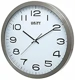 Unity Grande Horloge Murale, Manhattan Métal, Argent, 40 cm