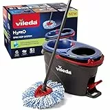 Vileda H2PrO système de Balai serpillère rotative, séparation Eau Propre et Sale, essorage sans Effort, Nettoyage en Microfibre, Assemblage Facile, Design Ergonomique