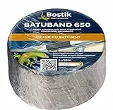 Bostik Batuband 650 – Bande d’Étanchéité Autocollante À Froid – Couverture, Façade, Vitrage, Maçonnerie, Industrie – 1 Rouleau – Gris – Longueur 10 m, Largeur : 10 cm, Épaisseur : 0,8 mm