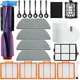 Bluearks Kit d'accessoires de rechange de 20 pièces, compatible avec aspirateur robot Shark AV2800ZE AV2810YE RV2820YE RV2820ZE, brosse principale, mousse filtrante, tampon de serpillère, brosse