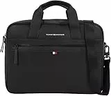 Tommy Hilfiger Sac pour Ordinateur Portable Homme Essential PU Computer Bag 14 Pouces, Noir (Black), Taille Unique