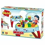 Jouets Ecoiffier - 7763 - La Table d'Éveil Abrick Maxi - Jeu de Construction Pour Enfants - 32 pièces - Dès 12 mois - Fabriquée en France