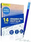 Lot de 14 recharges de rechange effaçables 0,7 mm, bleues, compatibles avec Pilot FriXion Ball, Clicker et Eberhard Faber, mines de rechange pour stylo gel effaçable, pratique pour l'école et