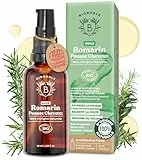 BIONOBLE Huile de Romarin pour Cheveux Bio - Favorise la Pousse et Ralentit la Chute - Huile Essentielle Romarin, Ricin, Argan et Jojoba - Rosemary Oil for Hair Growth - Flacon Verre + Pipette - 50ml