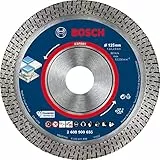 Bosch Accessories 1x Disques à tronçonner diamantés Expert HardCeramic (pour Carrelages durs, Pierre dure, Ø 125 mm, Accessoires Petite meuleuse angulaire), argent