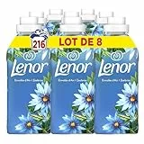 Lenor Adoucissant Lenor 216 Lavages (8 x 27 Lavages), Envolée d’Air, 24H De Fraîcheur Relaxante, Avec Une Touche D’Huiles Essentielles