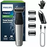 Philips Bodygroom Series 5000, tondeuse corps et entrejambe étanche, rasage de près confortable, pour toutes les zones du corps y compris le dos, 60 min. Autonomie, modèle BG5021/16