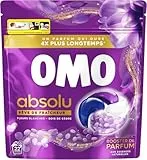 OMO - Lessive Capsules Absolu Rêve de Fraîcheur aux perles booster de parfum - Fleurs blanches & Bois de Cèdre - Propreté Impeccable pour un Linge Eclatant - 22 Lavages