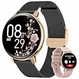 SWGOTA Montre Connectée Femme avec Appel, 1.39' HD Smartwatch avec 120+ Modes Sport, 24H Fréquence Cardiaque, Santé Au Féminin, Sommeil, SpO2, Podomètre, Calories IP68 Montre Femme Android iOS Or Noir