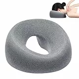 Zyiphor Coussin Massage Visage en Mousse à Mémoire, Oreiller de Massage Facial avec Trou Respirant - Forme U Confortable pour Table de Massage, Spa, Salon de Beauté - Gris Foncé