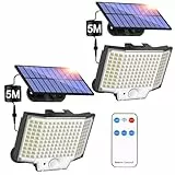 Lampe Solaire Exterieur Jardin 2Unité Ip65 Capteur 270° 3Modes Lumiere Solaire Exterieur Lampe Solaires Eclairage Projecteur Luminaire Exterieurs Spot Porche Garage