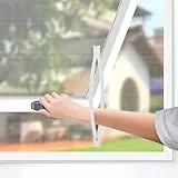 BKSAI Moustiquaire Fenêtre de Toit avec Fermeture Éclair pour Fenêtre - Protection Contre les Insectes - 130 * 150cm Filet Moustiquaire sans Perçage avec Zip - Accès à la Fenêtre de Toit - 1PCS Blanc