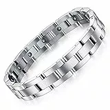 ATEIELLI Bracelet Magnetique Titane Homme Bracelet Ajustable 23cm jwb232