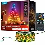 Govee RGBWIC Guirlande Lumineuse de Noël 20M, Décorations d'Halloween Noël pour L'intérieur, Lumières 200 LEDs avec Smart Mapping et AIGC, 130+ Dynamic Scene Modes, Compatible avec Matter, Câble vert