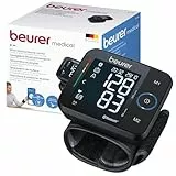 Beurer BC 54 Tensiomètre de poignet avec technologie d'inflation, indicateur de risque coloré, détection d'arythmie, poignet 13,5-21,5 cm, avec application, transfert de données vers Apple Health