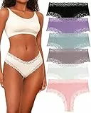 BeReady Culotte Femme Coton Slip Bresilien Côtelé en Dentelle Doux sous Vêtements Féminins Sexy Chic Lot de 6