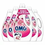 Omo - Lessive Liquide Rosir de Plaisir - 210 Lavages - Rose et Lilas Blanc -propreté éclatante & parfum longue durée aux essences naturelles (lot de 5x42)