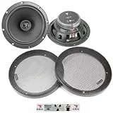 KIT Set pour Focal Auditor ACX-165 ACX165 2 Enceintes coaxiales 2 Voies 16,5 cm 165 mm 6,5' 60 Watts rms et 120 Watts Max 4 ohm 91,5 DB, la Paire + grilles et 5 Stickers Cadeau