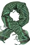 Foulard Palestinien - Keffieh - Chèche - Pashmina - Cheich - cheche NOIR et VERT
