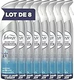 Febreze Spray Désodorisant Pureté De Coton 8 X 185 ML, 2 En 1 Combat Les Odeurs Et Rafraîchit