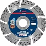 Bosch Accessories 1x Disques à tronçonner diamantés Expert MultiMaterial (pour Béton, Ø 125 mm, Accessoires Petite meuleuse angulaire), argent