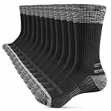 YOJOOM Lot de 6 Paires de Chaussettes Hautes Homme Hiver - Taille 39-46 - Chaudes, Confortables pour Sport, Grandes Tailles (FR/ES, Numérique, 43, 46, Taille normale, Taille normale, Noir 6 paires)