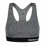 Reebok Femme Court pour De Sport Extensible sans Fil avec Dos Nageur - Gris Chiné Haut, Gris Chiné, S EU