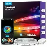 Govee Ruban LED 5M, RGBIC Bande LED avec Contrôle de Segment, Synchronisation Musicale, 64 Modes Scène, Contrôlable via APP, Changement de Couleur, pour la Maison et la Chambre