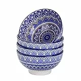vancasso, Série Mandala, Bols en Porcelaine 4 pièces, Bols à Céréales Soupe Pâte, 15cm, 650ml- Style Royal Bohémien