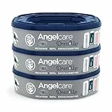 Angelcare - 3 Recharges Poubelle à Couches – Octogonale – Anti Odeur - Dress Up - Fabriqué en France
