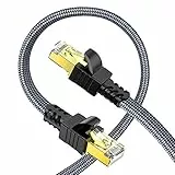 Plat Nylon Câble Ethernet Cat 7 3m, Snowkids RJ45 Haut Débit 10Gbps 600MHz STP LAN Compatible avec Routeur Modem Switch TV Box PC PS4/PS5 Consoles de Jeux