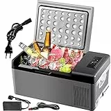 VEVOR Mini Réfrigérateur Électrique Voiture Portable 15 L 45 W 12/24V CC 100-240 AC Coque Plastique ABS -20℃~ 10℃ pour Camping Maison 598x320x260 mm
