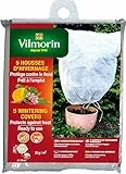VILMORIN Lot de 5 Housses d'hivernage, Blanche, 0.80X 0.80, Diamètre 50 cm, 30g/m2, prêt à l'emploi, protège Contre Le Froid, Blanc/Tan