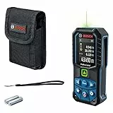Bosch Professional télémètre laser GLM 50-23 G (laser vert, inclinomètre, portée : jusqu’à 50 m, robuste, IP65, ± 1,5 mm*, 2 piles AA, dragonne, housse)