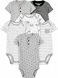Simple Joys by Carter's Body à Manches Courtes Bébé Garçon, Lot de 6, Multicolore/Ancre/Baleine/Dinosaure/Rayures, 0 mois