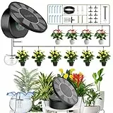 AnseTo Kit Irrigation Automatique Solaire pour Intérieur et Exterieur Balcon Jardin Serre Plante, Systeme Arrosage Automatique avec 9 Programmes D'arrosage et 10M de Tuyau Arrosage Goutte à Goutte