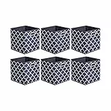 Amazon Basics Lot de 6 cubes de rangement pliables en tissu avec œillets ovales Treillis