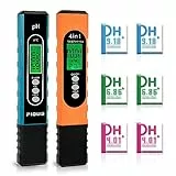 Pious Testeur ph Piscine 4 en 1 avec Température de TDS EC pour Hydroponie Testeur de Haute Précision Étanche Compensation Automatique De La Température Auto-étalonnage ph Mètre Piscine Numérique